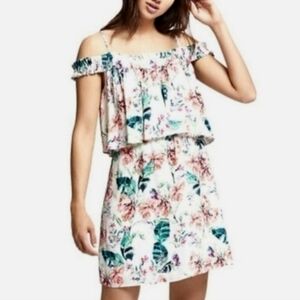 Sanctuary Floral Cold Shoulder Women's Mini Dress Casual Size L